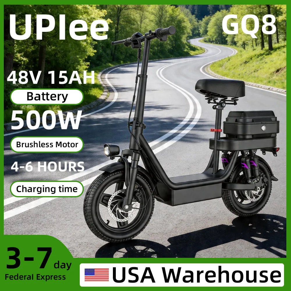 UPlee GQ8 Folding Electric Bike 500W Motor with Full Suspension