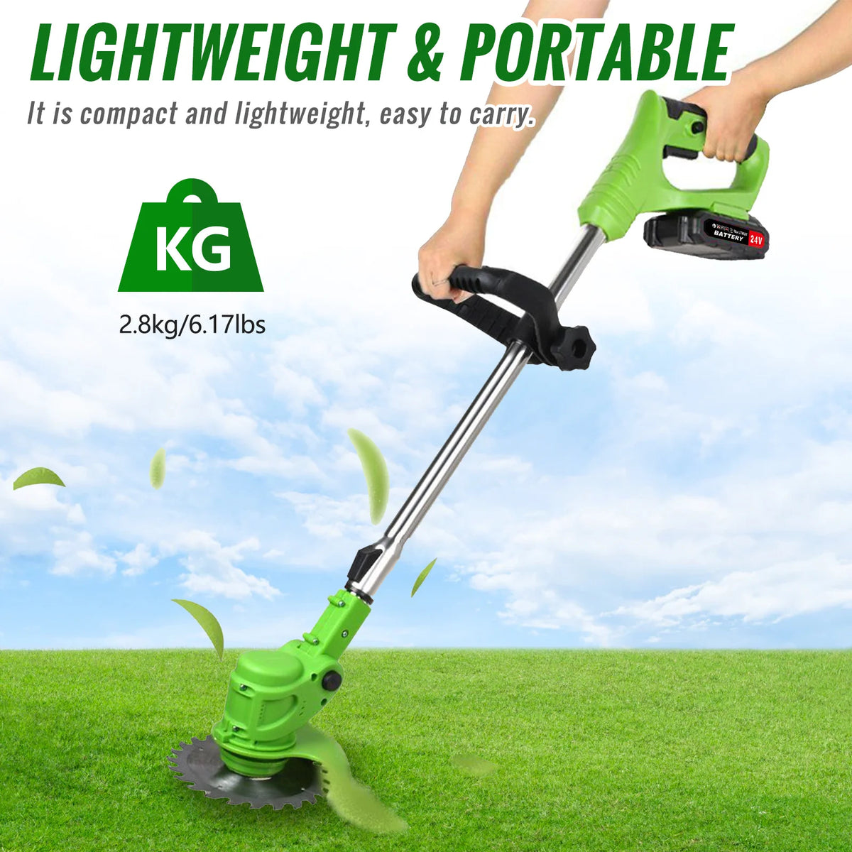 Brushless Cordless Electric Grass String Trimmer For Yard Maintenance