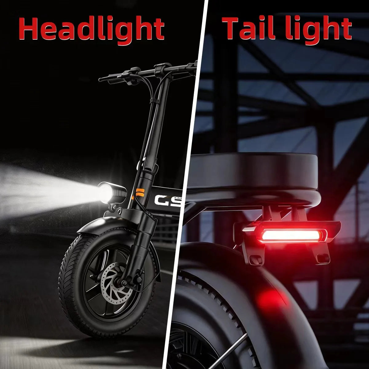 Uplee GS3 Electric Bike 500W 48V 15Ah Removable Battery Fat Tire 14 Inch Folding Electric Bike E-City EBike Electric Bicycle LED