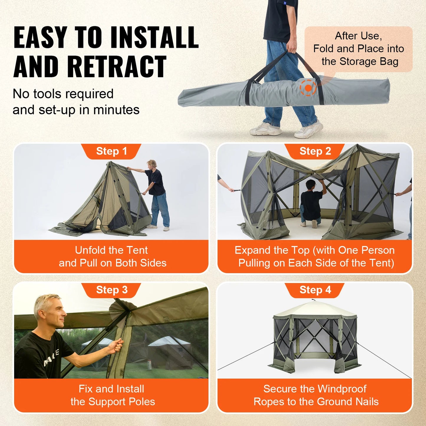 SucceBuy 10x10ft Pop Up Gazebo With 6 Removable Wind Cloths