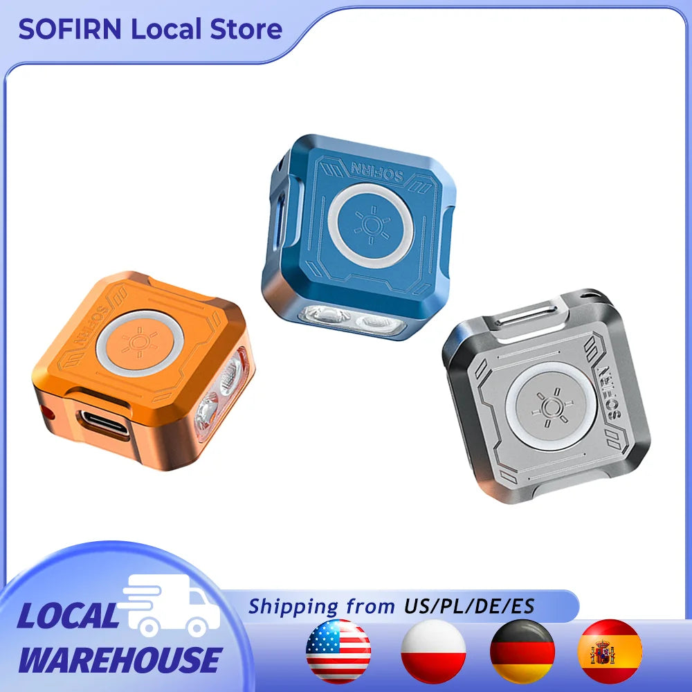 SOFIRN Mini EDC SE1 300LM Pocket Flashlight RGB Signal Ring with UV Light and Magnetic for Night Run Door Check