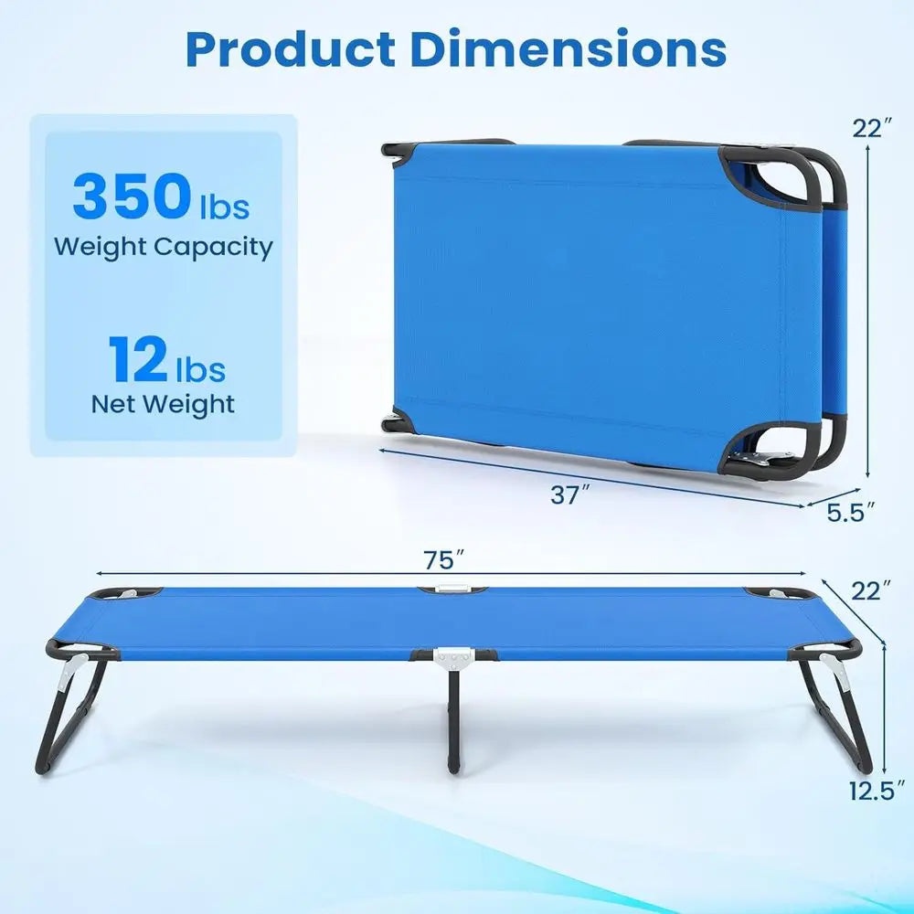 olding Camping Cot 2 Pack, Portable Ultralight Compact Sleng Cot Bed or Adults with rd abric, or Outdoor Travel Backpacking Hiki