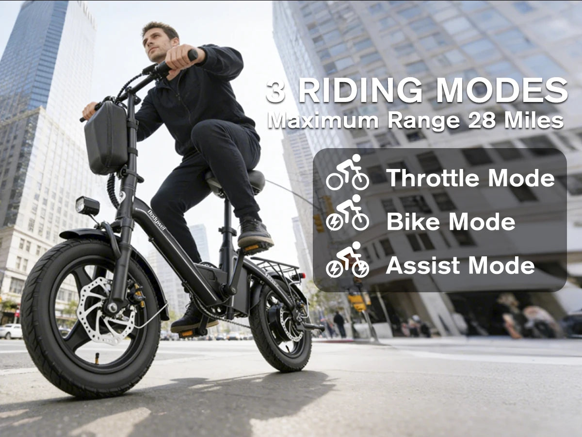 Bodywel Folding Electric Commuter Bike With Dual Disc Brakes