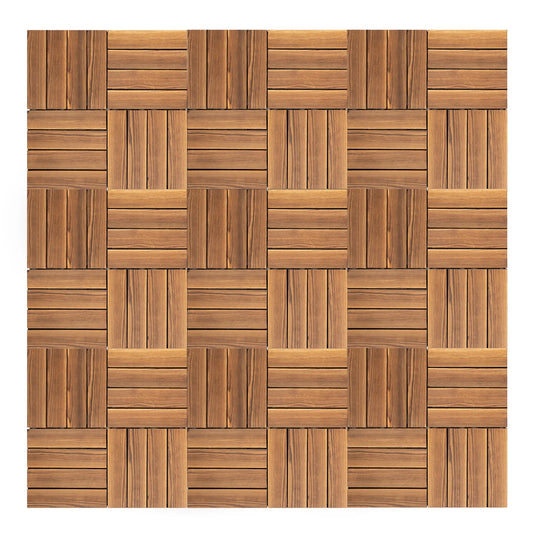 Waterproof Wood Plastic Composite Interlocking Deck Tiles For Outdoor Patios