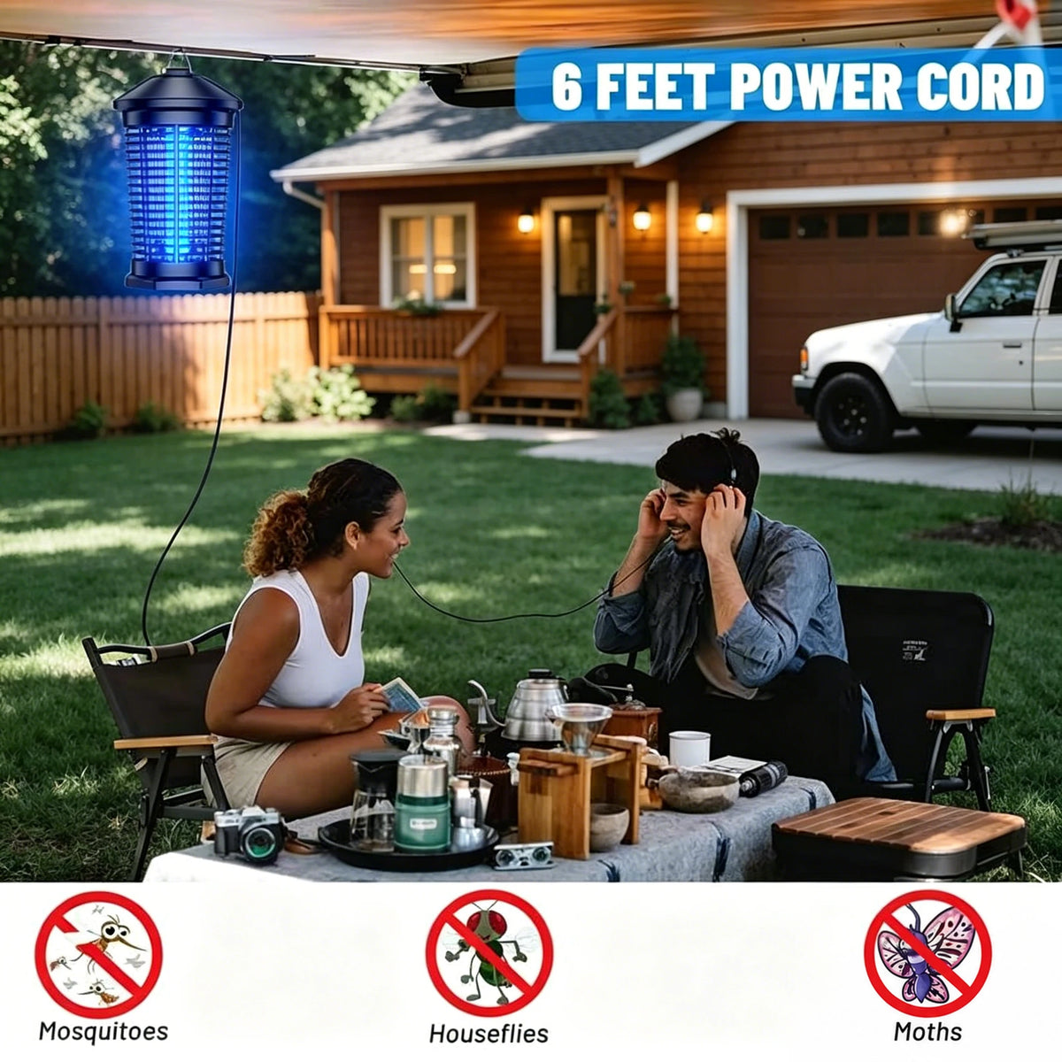 Waterproof Electronic Bug Zapper Lantern For Indoor And Outdoor Use