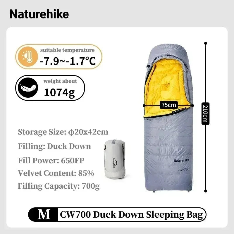 Naturehike Ultralight Duck Down Four Season Sleeping Bag For Hiking