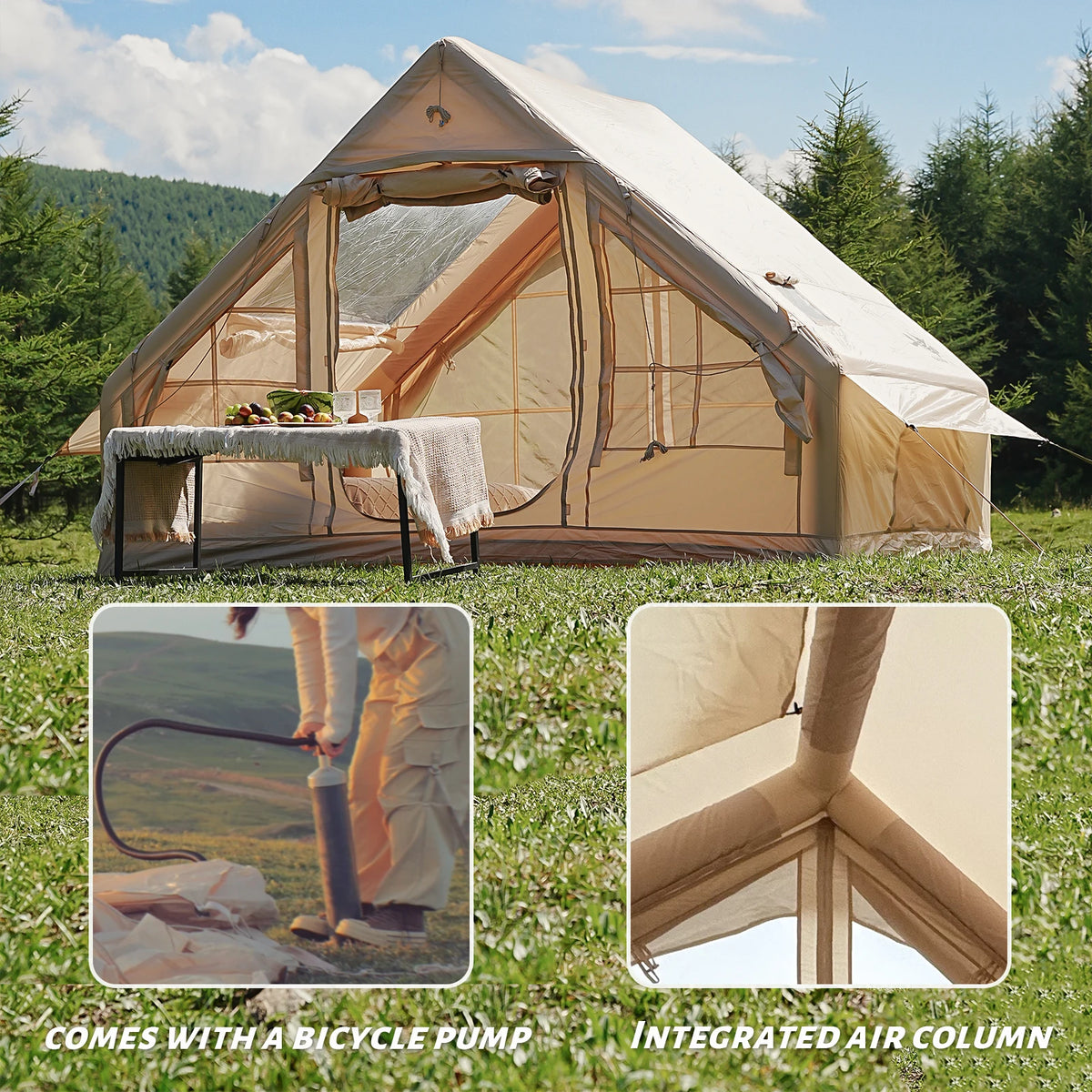 Pakicetus Quick Setup Inflatable Camping Tent With Waterproof Shelter