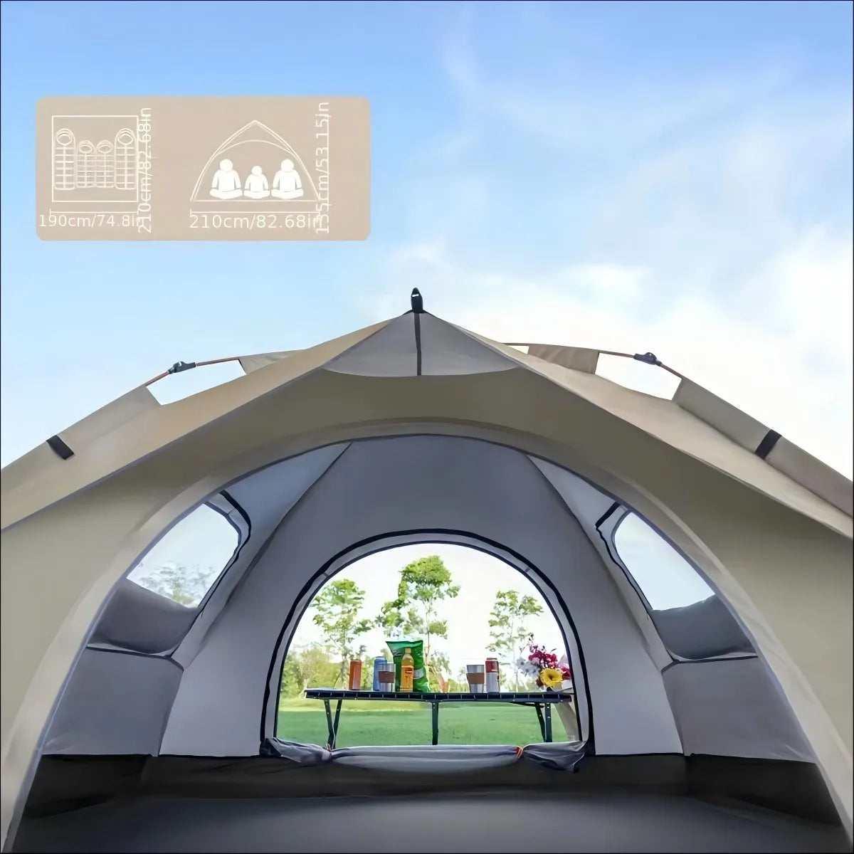Pakicetus Quick Automatic Sunshade Tent For 3-4 People