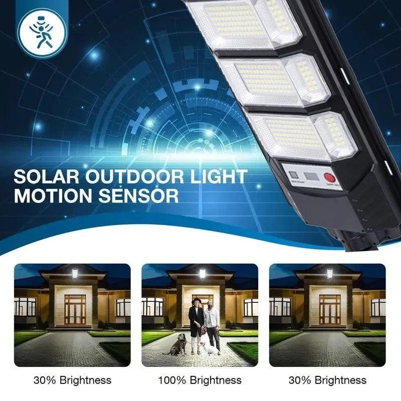 Solar Street Lights With Motion Sensor Dusk To Dawn Waterproof Installation