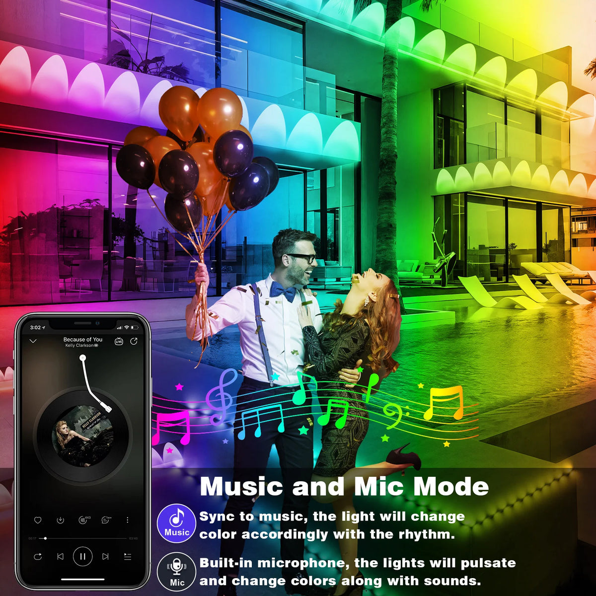 RCUICA Smart RGB Permanent Outdoor Roof Lights With App Control