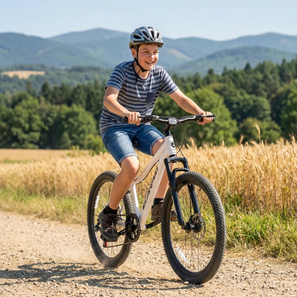 Youth Mountain Bike With 7 Speeds And Front Suspension