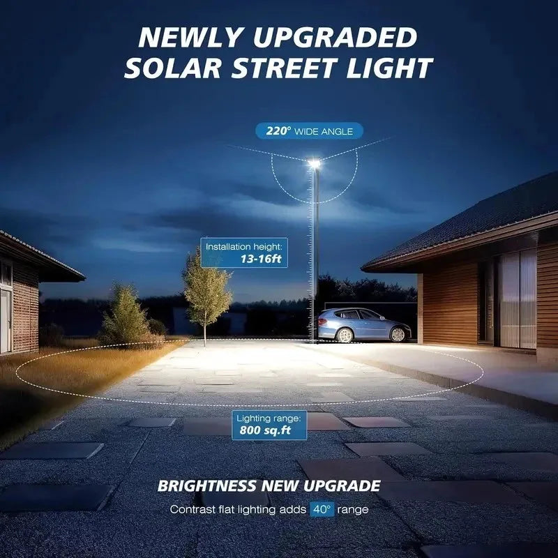 Solar Street Lights With Motion Sensor Dusk To Dawn Waterproof Installation