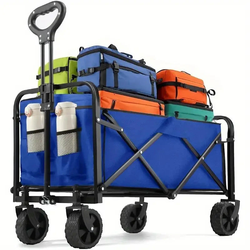 Heavy Duty Foldable Steel Utility Wagon For Outdoor Camping