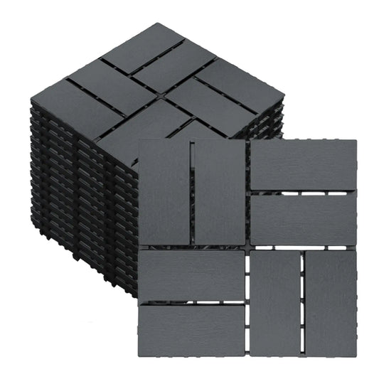 44 Piece Plastic Interlocking Floor Tiles for Garden and Patio