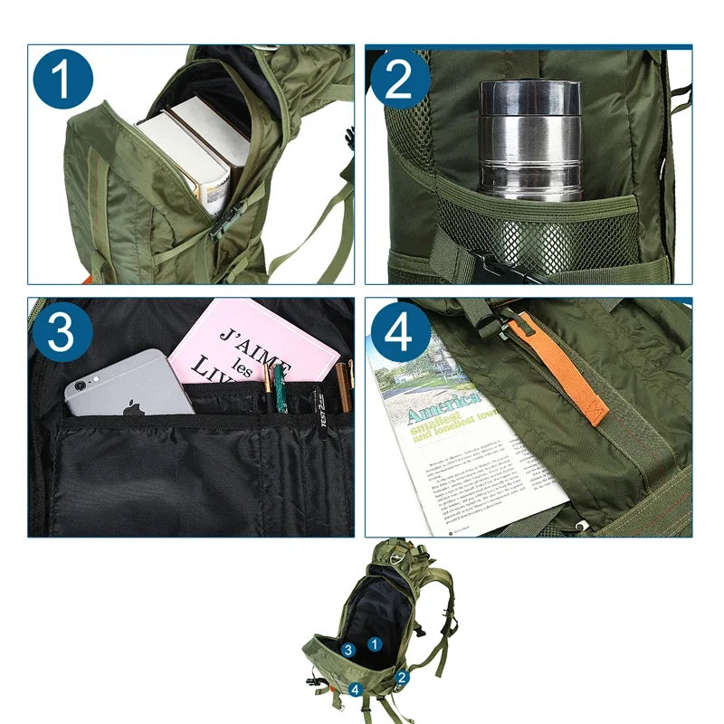 LQARMY Travel Hiking Backpack Waterproof Lightweight Daypack