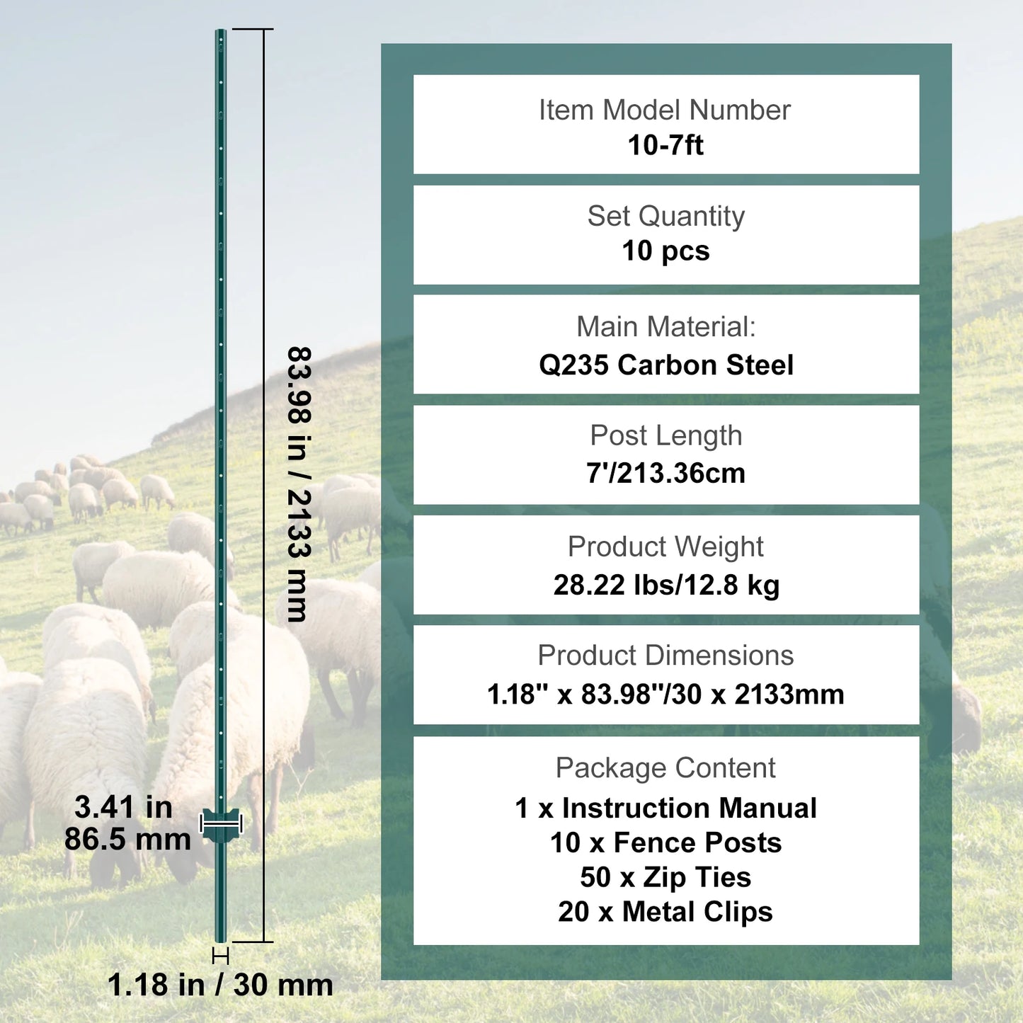 SucceBuy Heavy Duty T Post Steel Fence Stakes For Outdoor Use