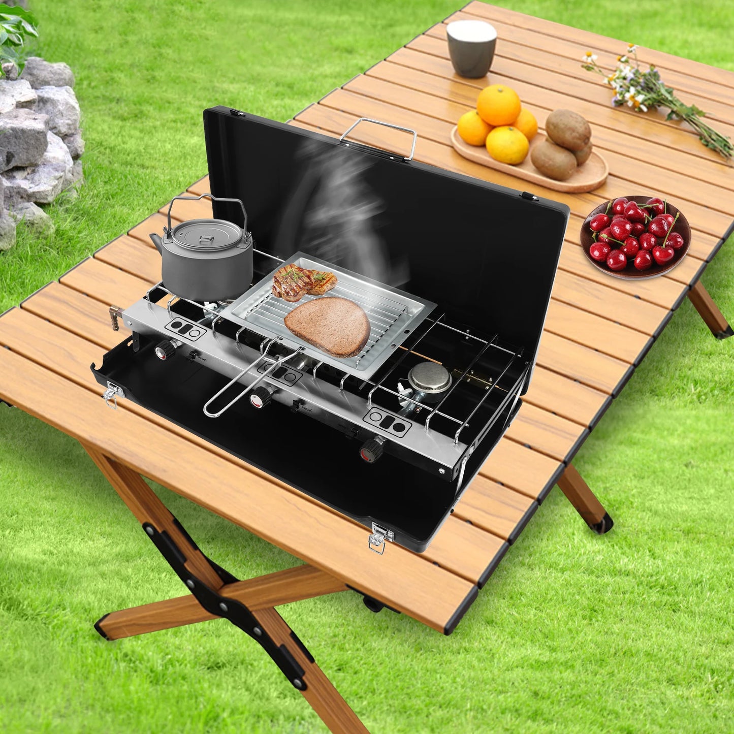 None 4.5kW Gas Camping Stove For Outdoor Cooking Grilling
