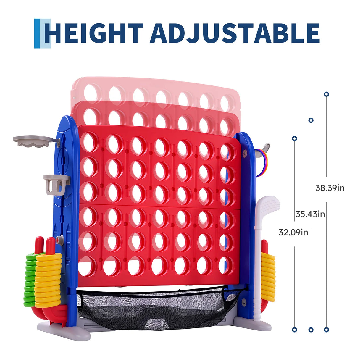 Versatile Outdoor Giant Connect Game Set Basketball Hoop Ring Toss