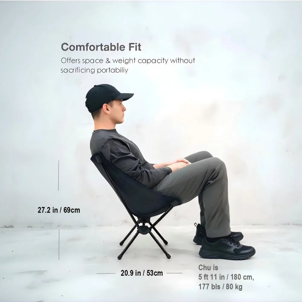 Lightweight Compact Camping Chair 265lbs X-Frame Foldable Carry Bag Quick Setup Hiking Beach
