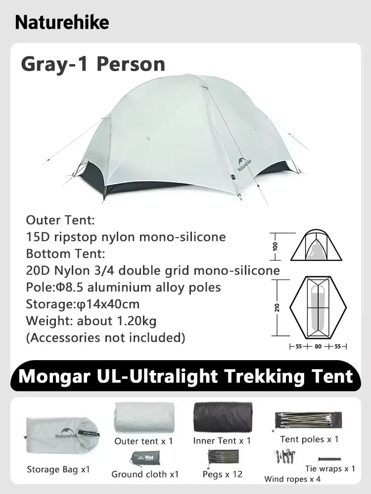 Naturehike Mongar Double Layer Ultralight Waterproof Backpacking Tent