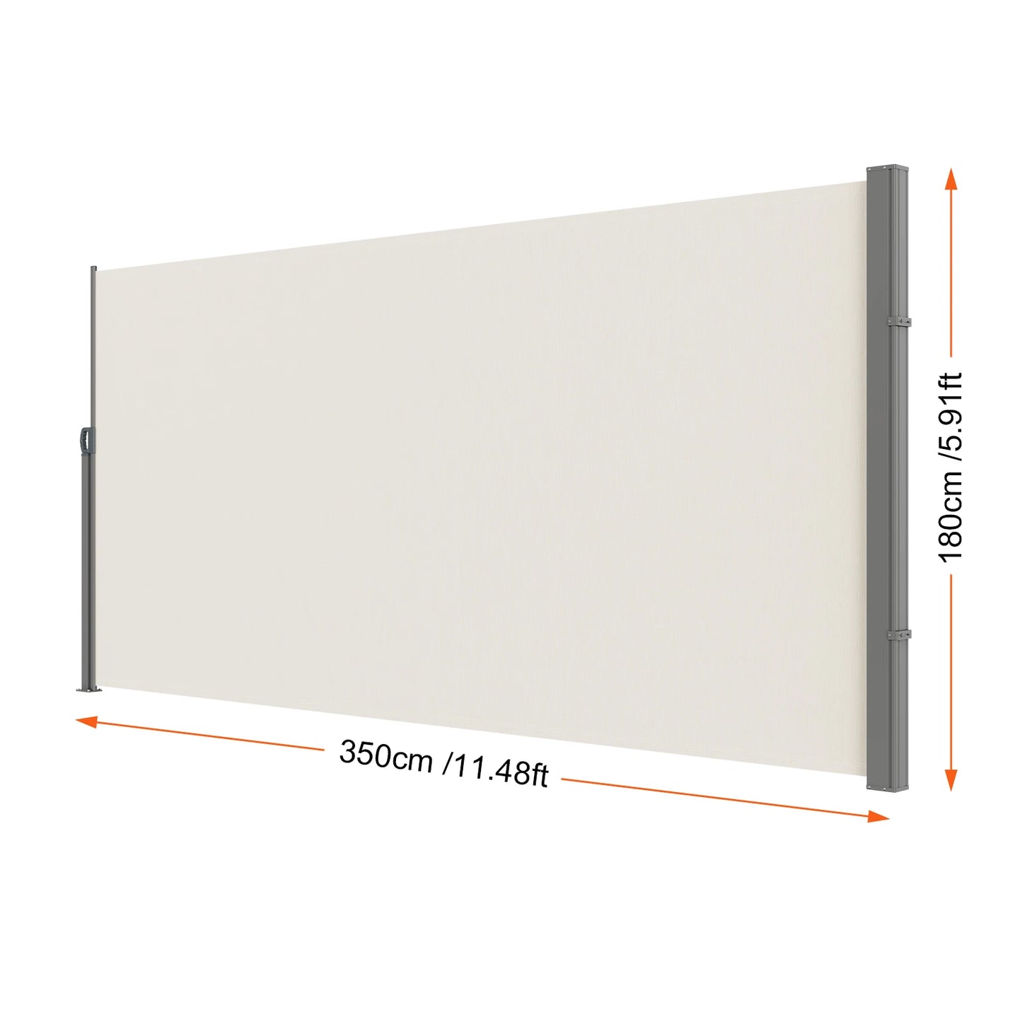 SucceBuy Retractable Polyester Patio Privacy Screen Awning