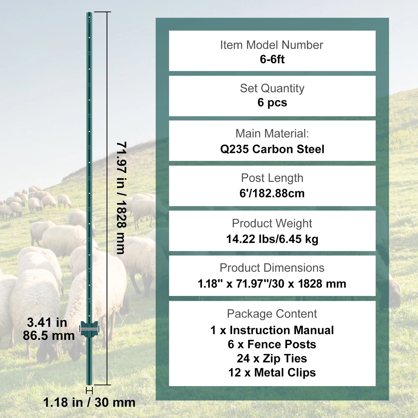 SucceBuy Heavy Duty T Post Steel Fence Stakes For Outdoor Use