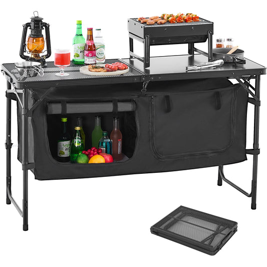 SucceBuy Camping Kitchen Table Outdoor Portable Cook Station