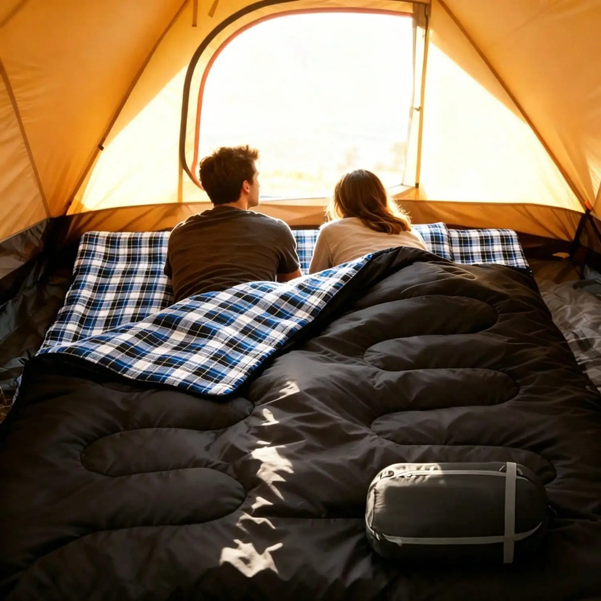 Camping Sleeping Bag for Two Adults With Two Pillows