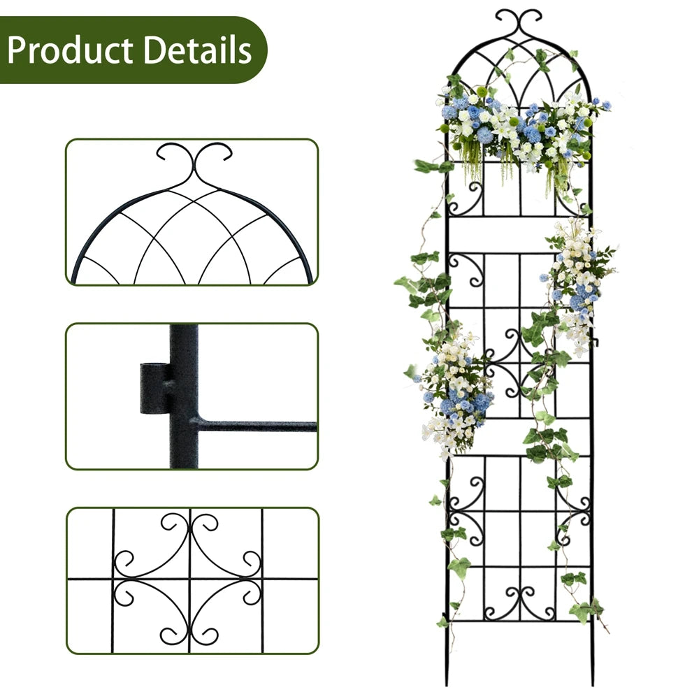 Tall Rustproof Metal Garden Trellis For Climbing Plants