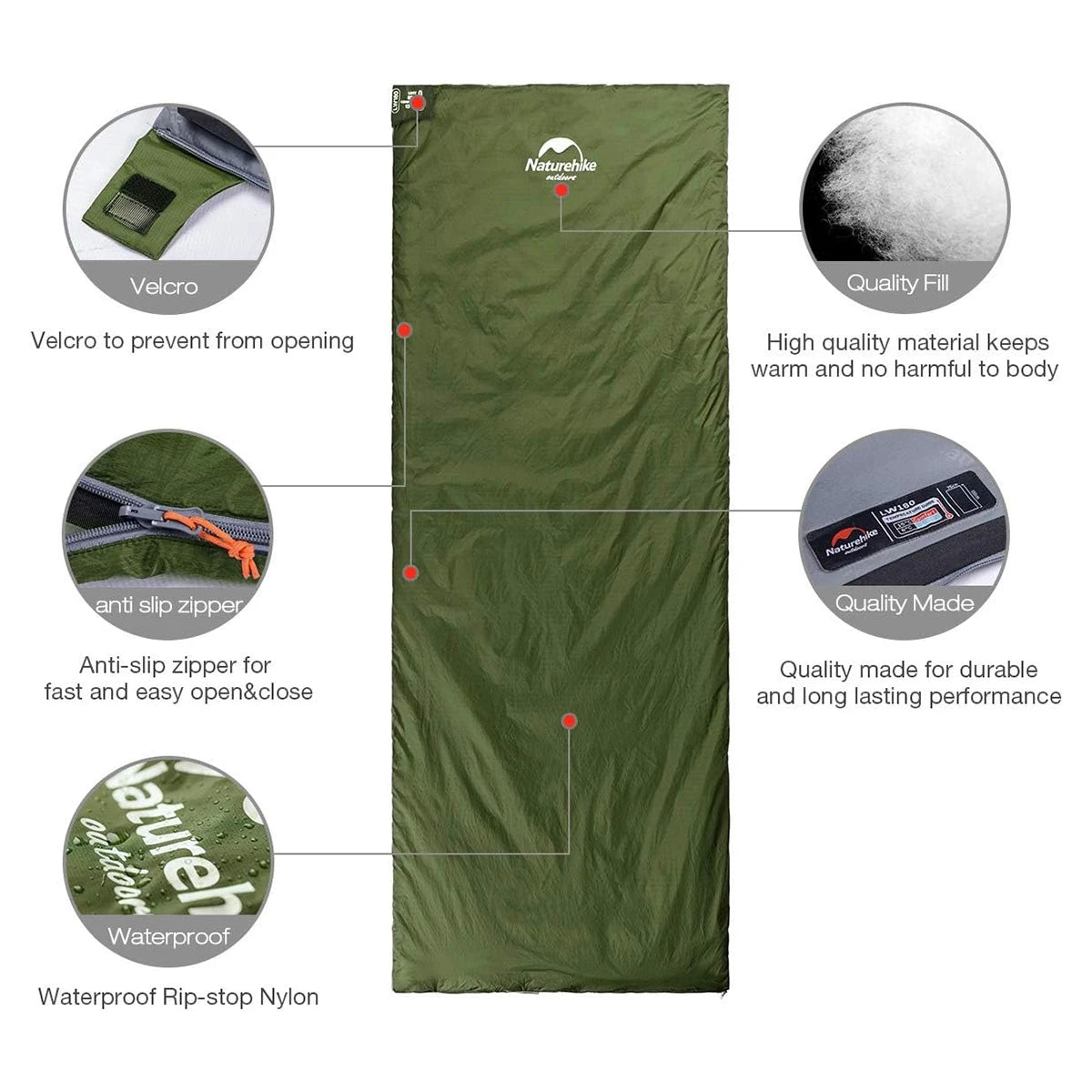 Naturehike Ultralight Waterproof Summer Sleeping Bag for Camping and Backpacking