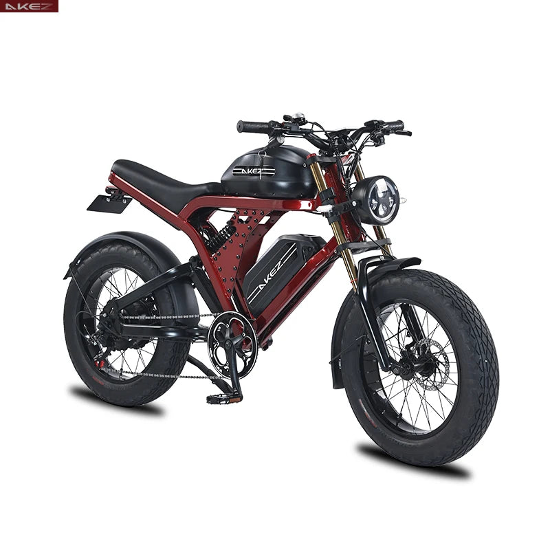 Electric Bike for Adults AKEZ King Kong 20"×4.0 Fat Tire 1500W Motor 30MPH Max Speed 48V 41Ah Lithium Battery Hydraulic Disc Brakes Turn Signals Dual Suspension All-Terrain E-Bike with LCD Display City Commuting,Mountain Roa