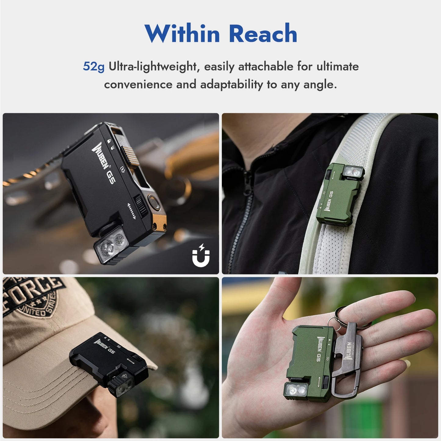 Wuben G5 Multi Color Flashlight 400 Lumen Rechargeable