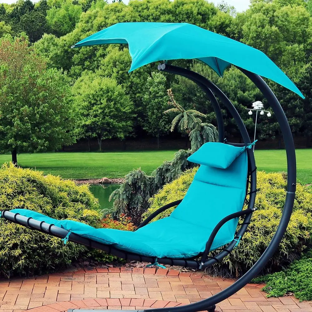 Outdoor Hanging Lounge Chair Replacement Cushion and loating Umbrella abric Only - Curved Swing Chair Cushion Replacement - Teal
