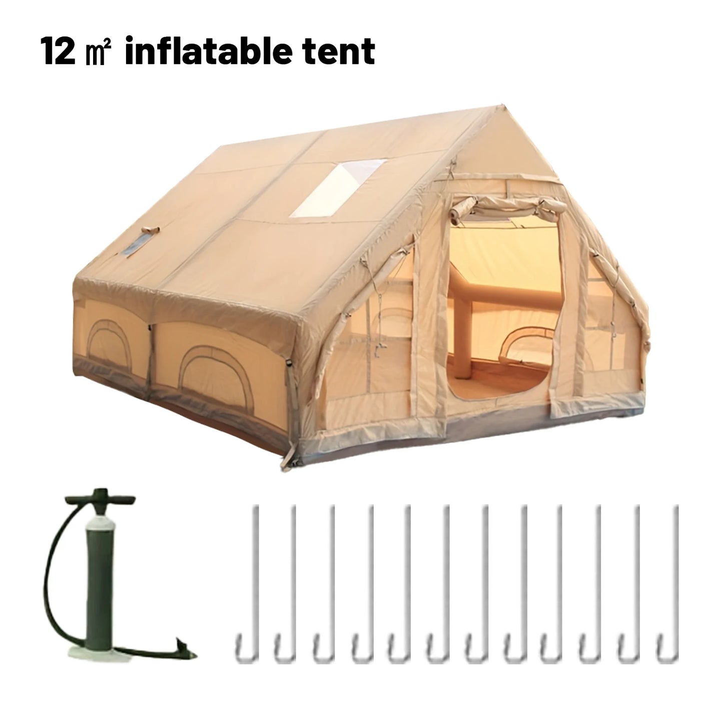 Pakicetus Luxury Inflatable Camping Tent With Integrated Stove Port