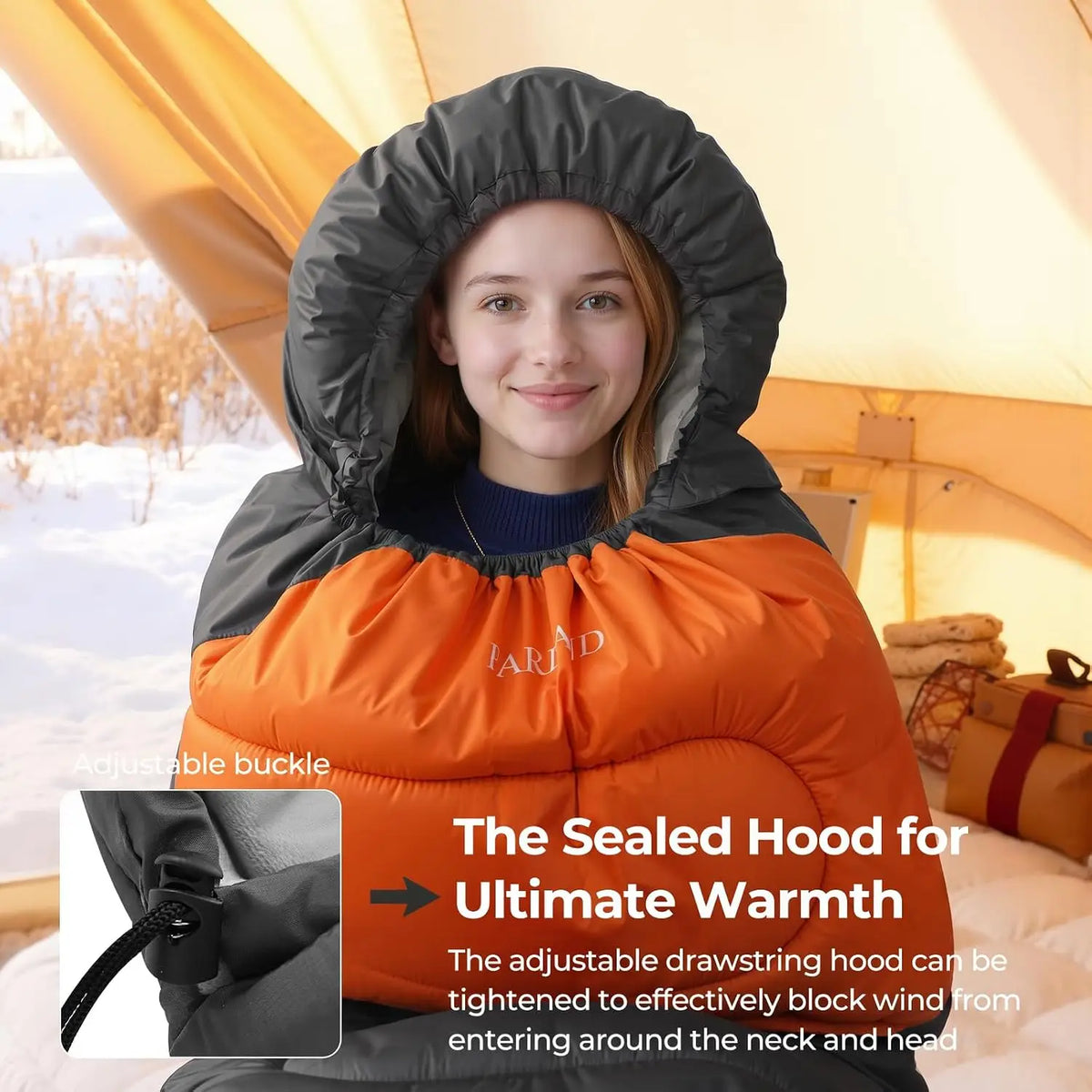 Adult Sleeping Bags for Cold Weather Camping, Fleece-Lined