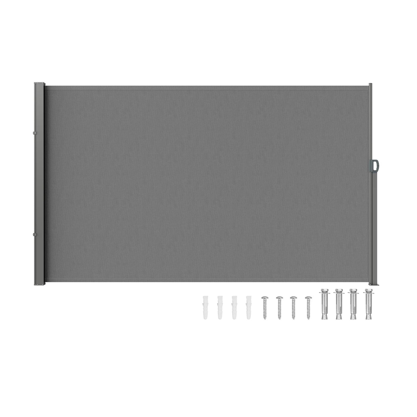 SucceBuy Retractable Polyester Patio Privacy Screen Awning
