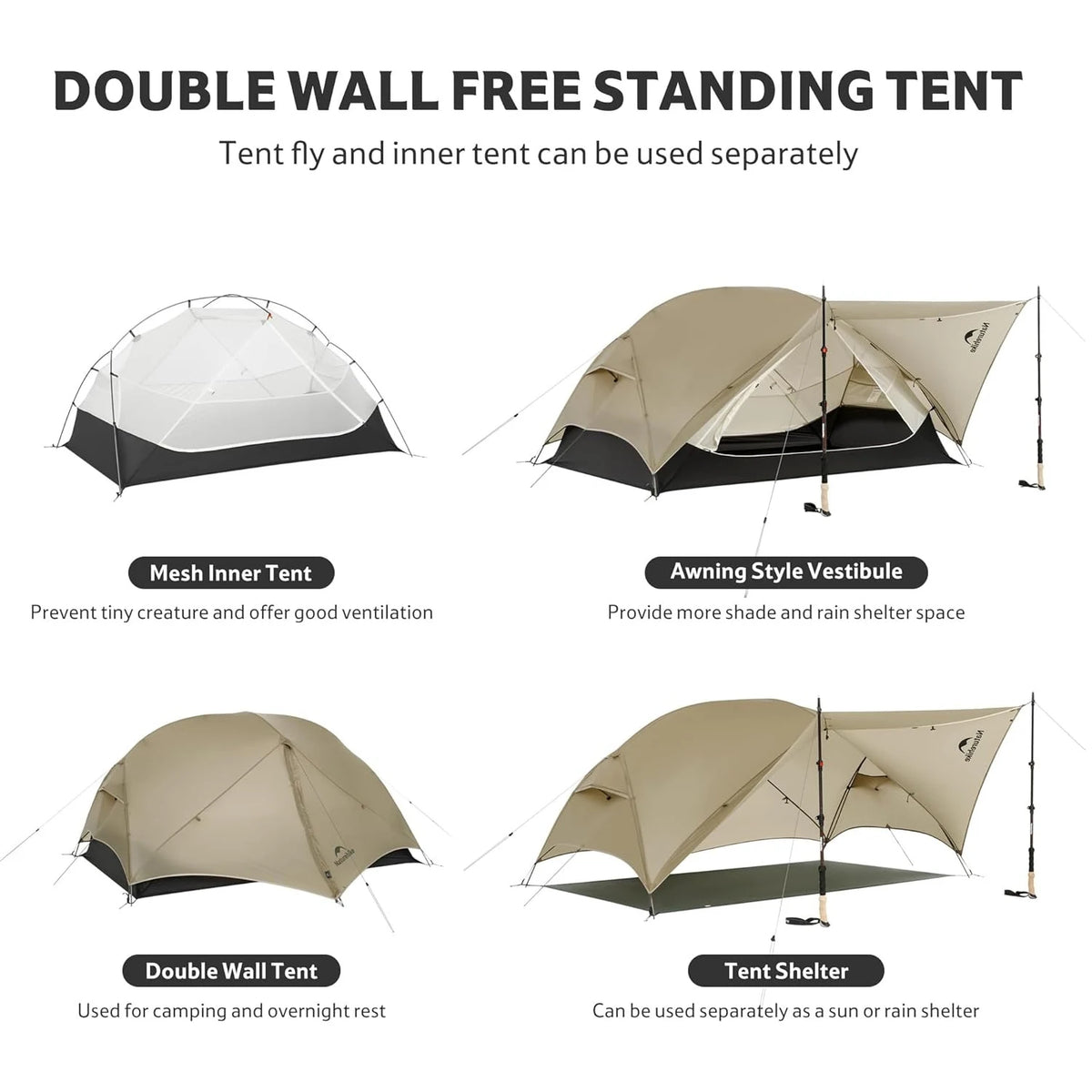 Naturehike Mongar UL Ultralight Double Layer Waterproof Backpacking Tent