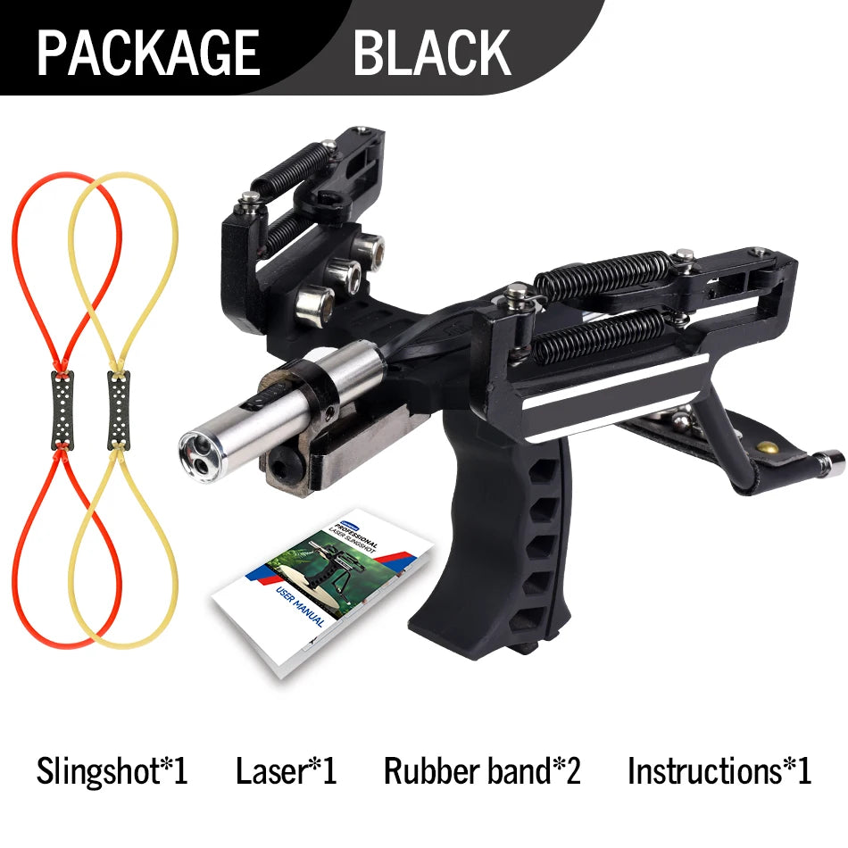 Aluminum Alloy Laser Slingshot With Rubber Bands for Target Practice