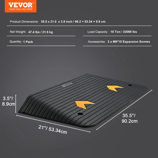 SucceBuy Portable Non-Slip Rubber Driveway Curb Ramps