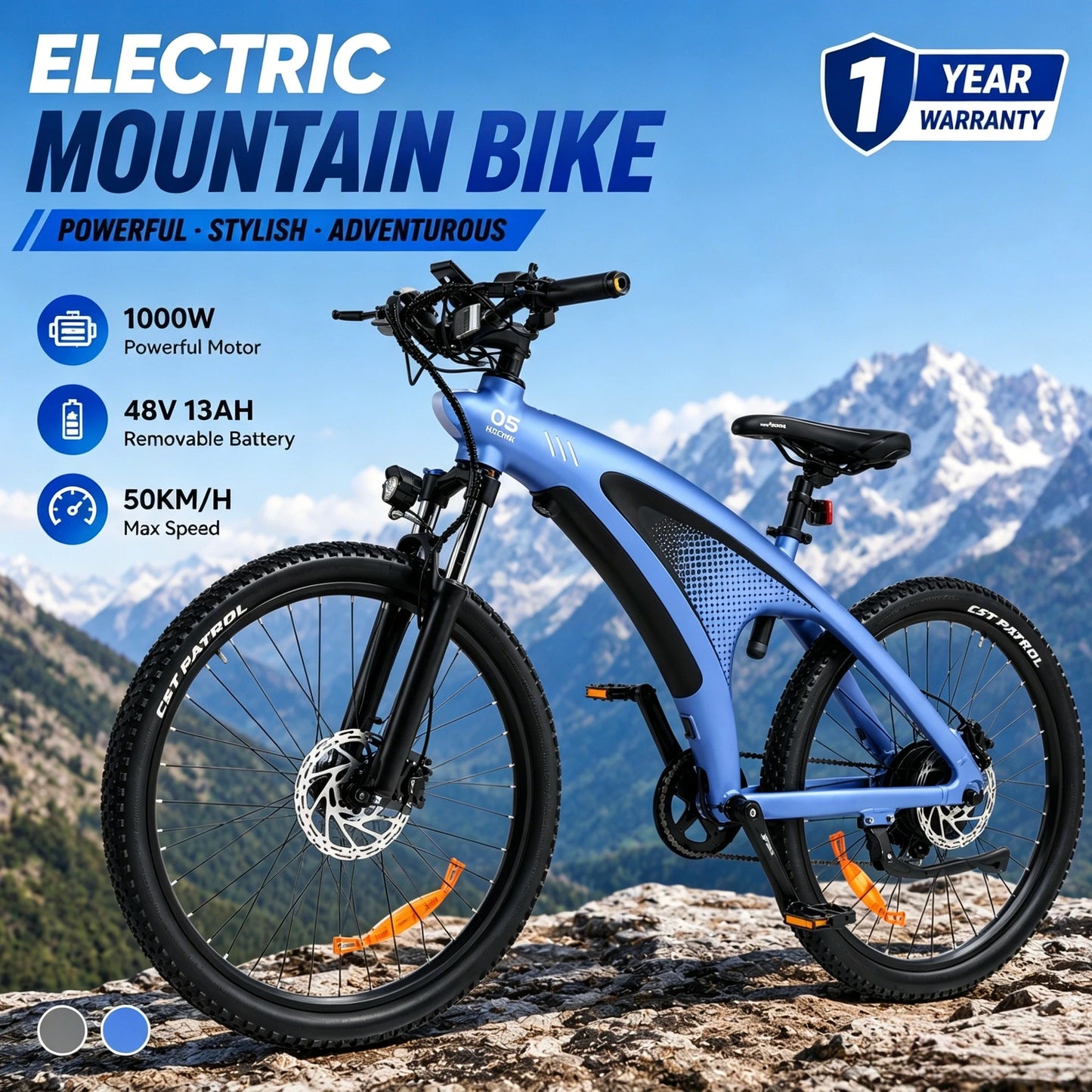 Huanqi Q5 1000W Adult Electric Bike Aluminum Frame