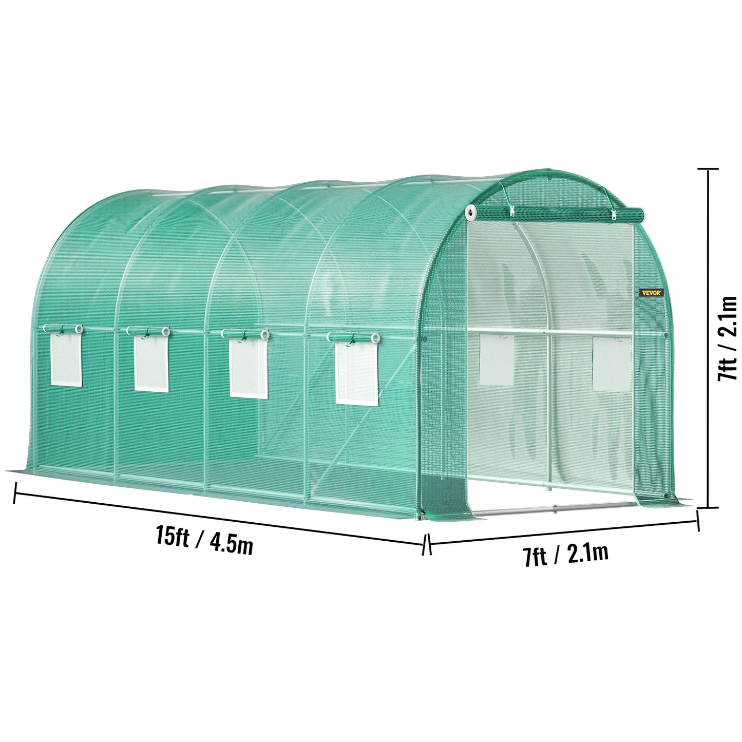 SucceBuy Walk-in Tunnel Greenhouse With Galvanized Steel Frame