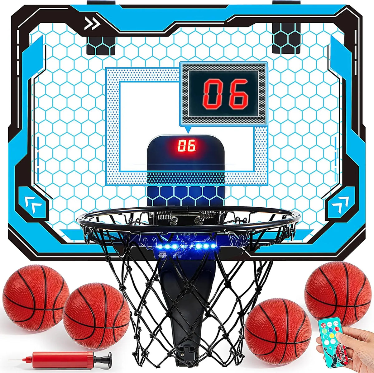 Joyfy Led Indoor Basketball Hoop With Remote And Scoreboard
