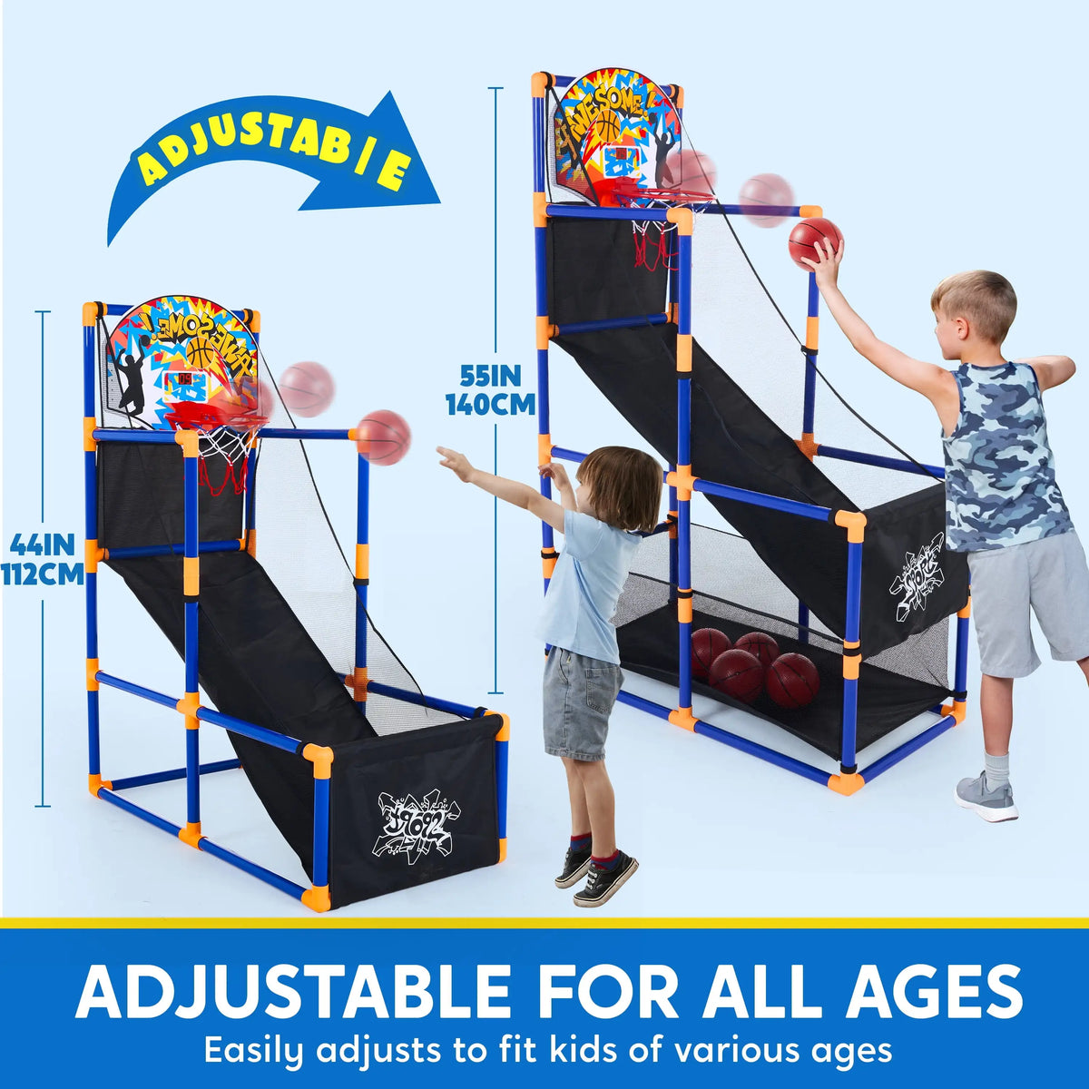 Joyfy LED Scoring Arcade Basketball Game Adjustable Height Hoop