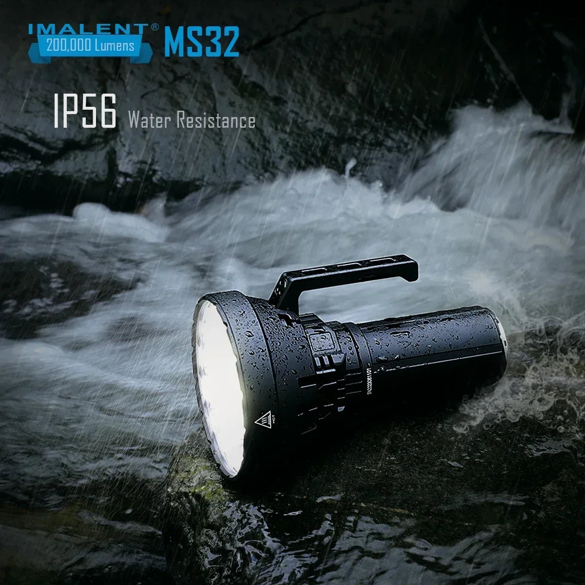 ImaLedt Ms32 200000 Lumens Rechargeable Tactical Flashlight With Cooling Fan