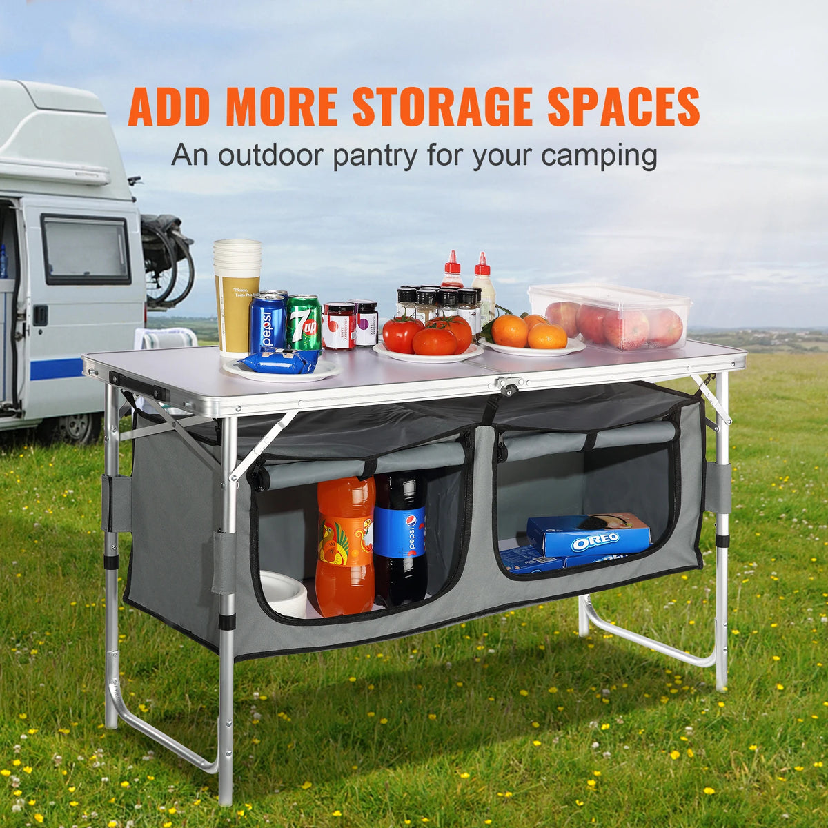 SucceBuy Suitcase Style Folding Picnic Table For Outdoor Camping