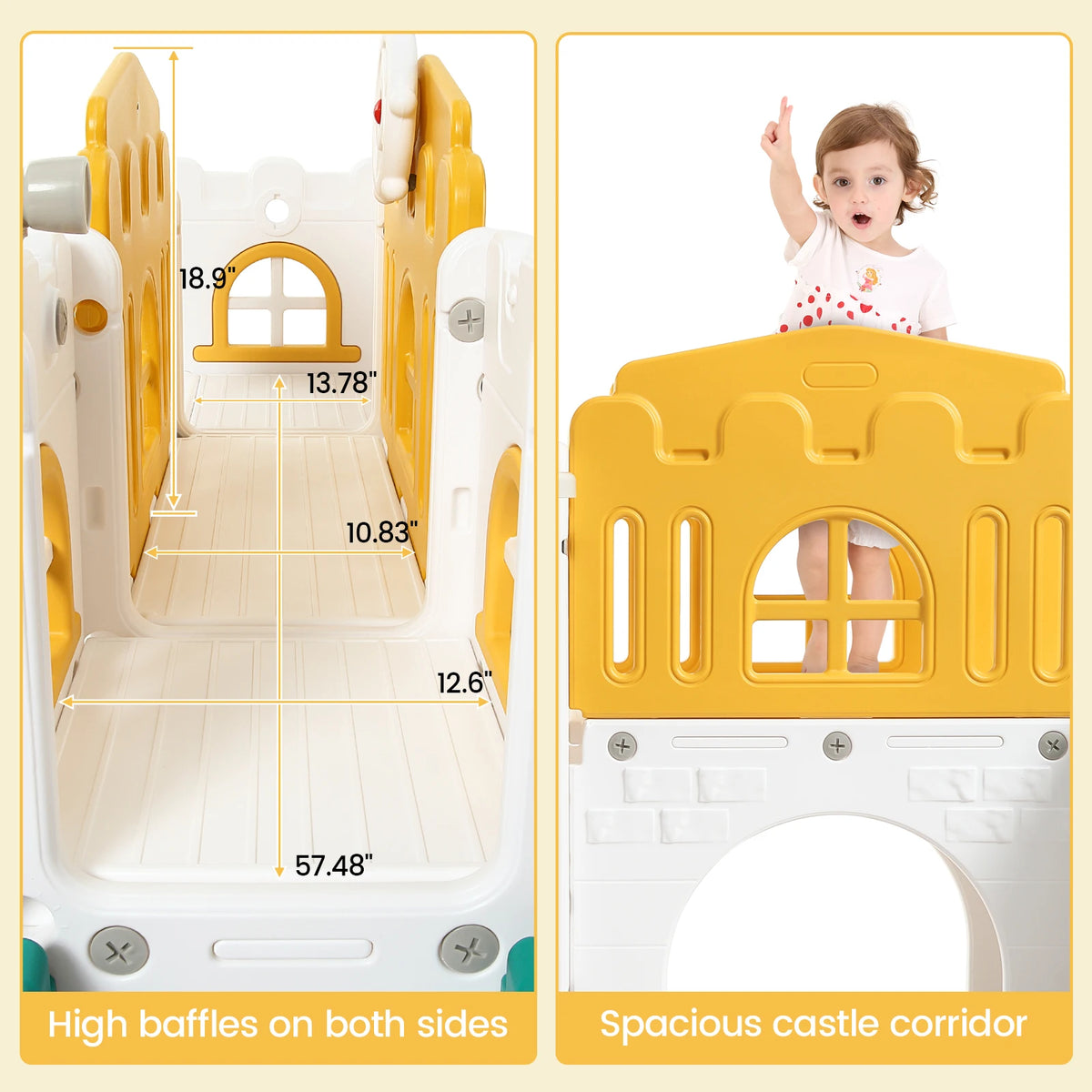 HiMISS Toddler 8 In 1 Indoor Slide Playground With Climber