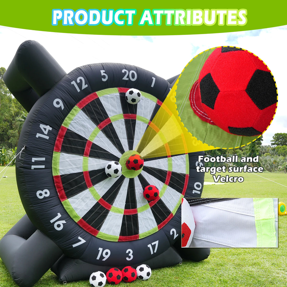 KING INFLATABLE Inflatable Soccer Dart Board for Outdoor Games