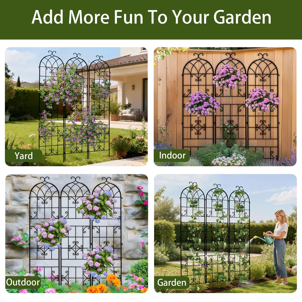 Tall Rustproof Metal Garden Trellis For Climbing Plants