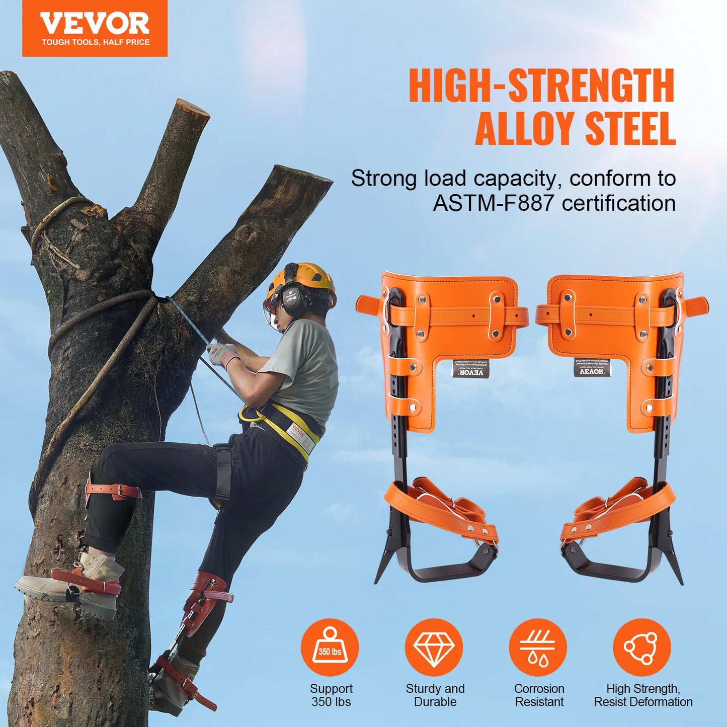 SucceBuy Steel Tree Climbing Spikes With Durable Safety Gear