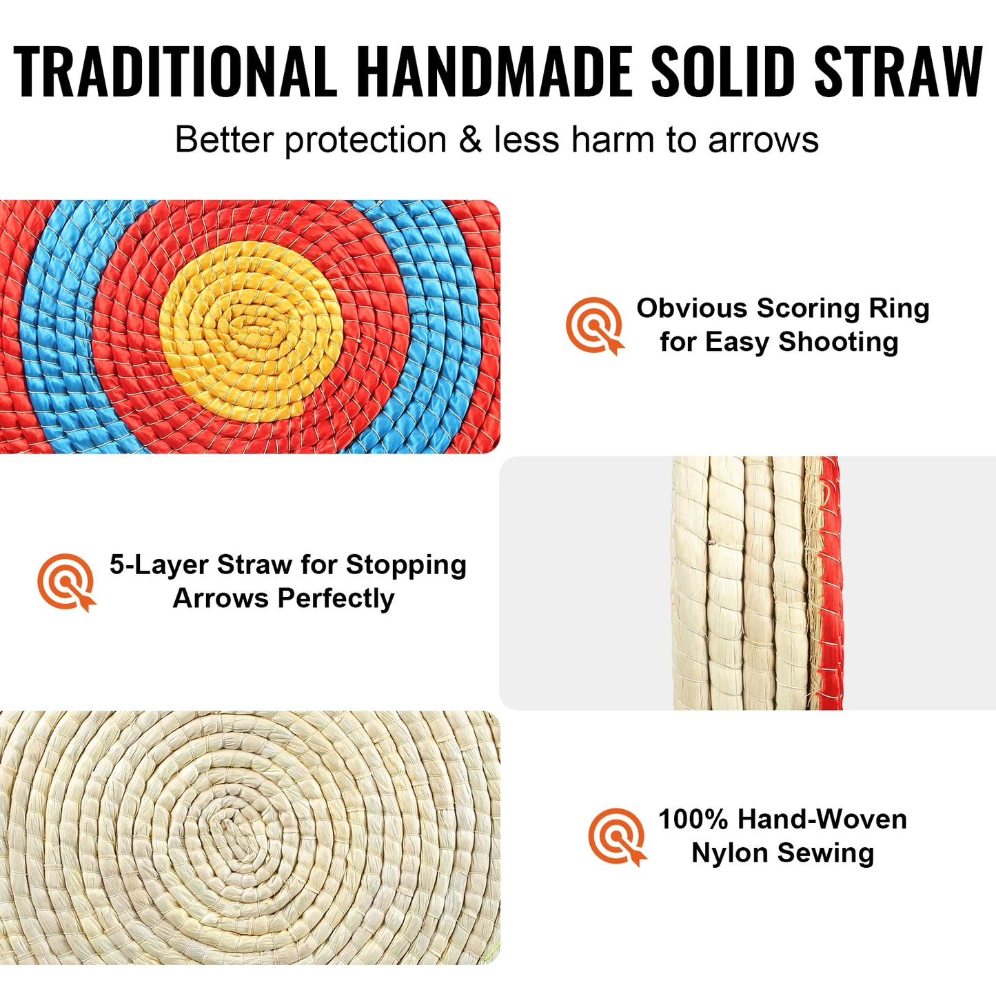 Succebuy Traditional Solid Straw Archery Target 3/5 Layers